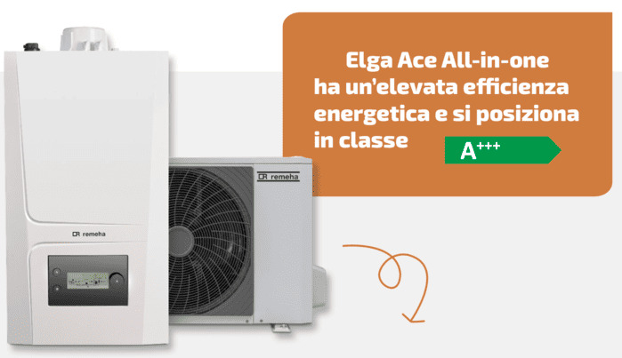 classe energetica pompa di calore con caldaia integrata elga ace all in one